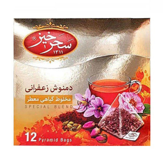 Saharkhiz Saffron Herbal Tea Pyramid 12 Bags