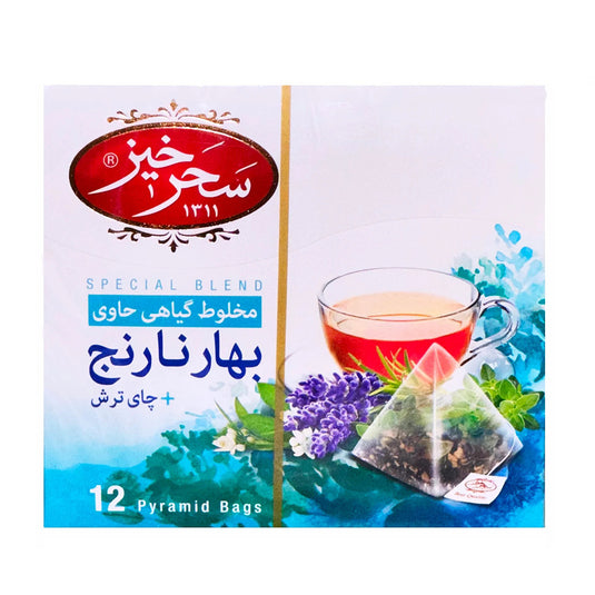 Saharkhizh Bahar Narenj Herbal Tea 12 Pyramid Bags