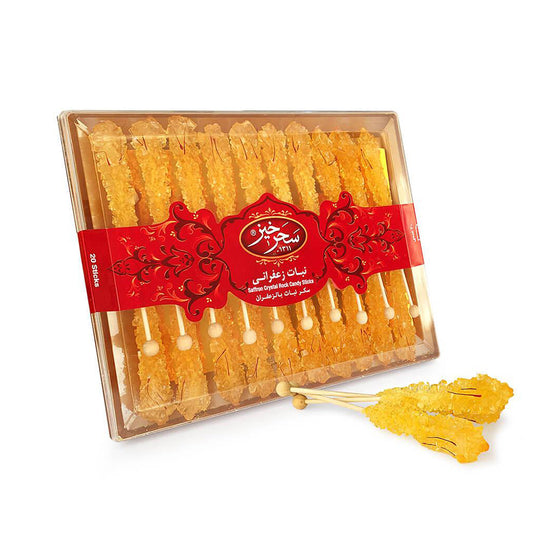 Saharkhiz Saffron Crystallized Sugar Wooden Stick 20 pcs